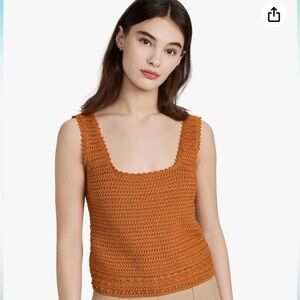 NWT Vince Women's Crochet Square Nk Tank